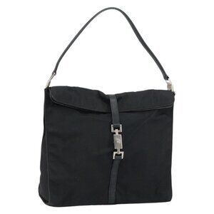 Authentic GUCCI Jackie Shoulder Bag Nylon Black Silver 001 3355 1781